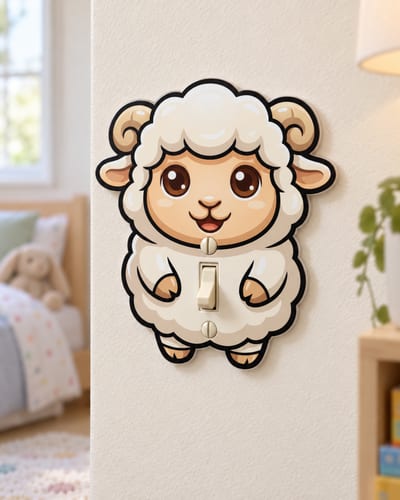 Fluffy Sheep Light Switch Cover