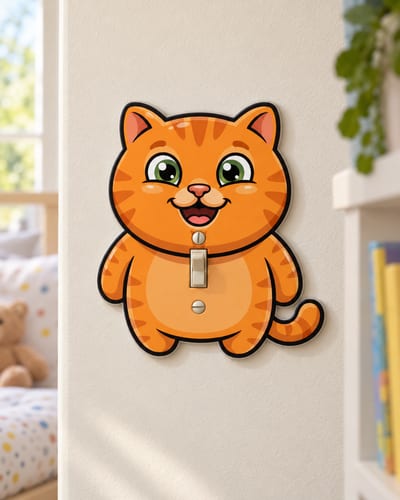 Green Eyed Tabby Light Switch Cover