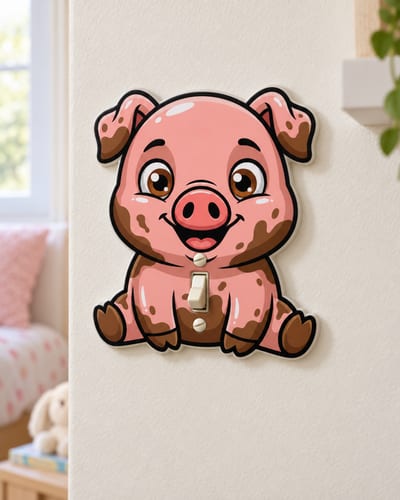 Muddy Pig Light Switch Cover