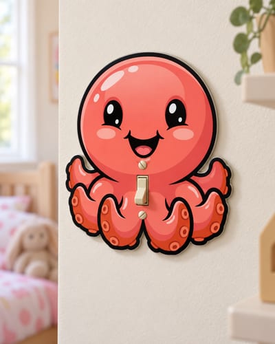 Goofy Grin Octopus Light Switch Cover