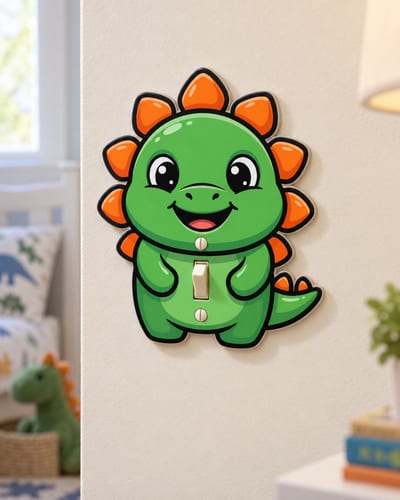 Orange Plate Stegosaurus Light Switch Cover