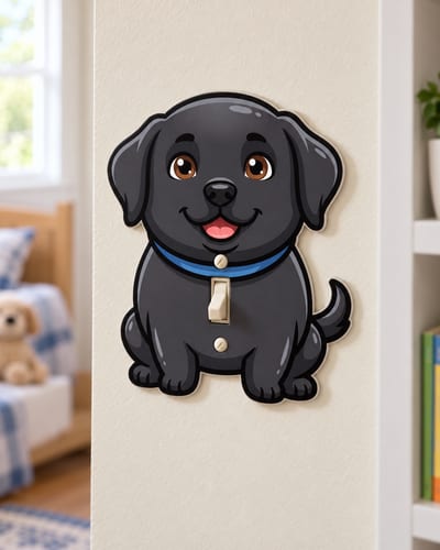Blue Collar Black Lab Light Switch Cover