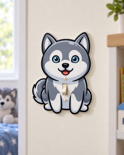 Ice Blue Husky Light Switch Cover