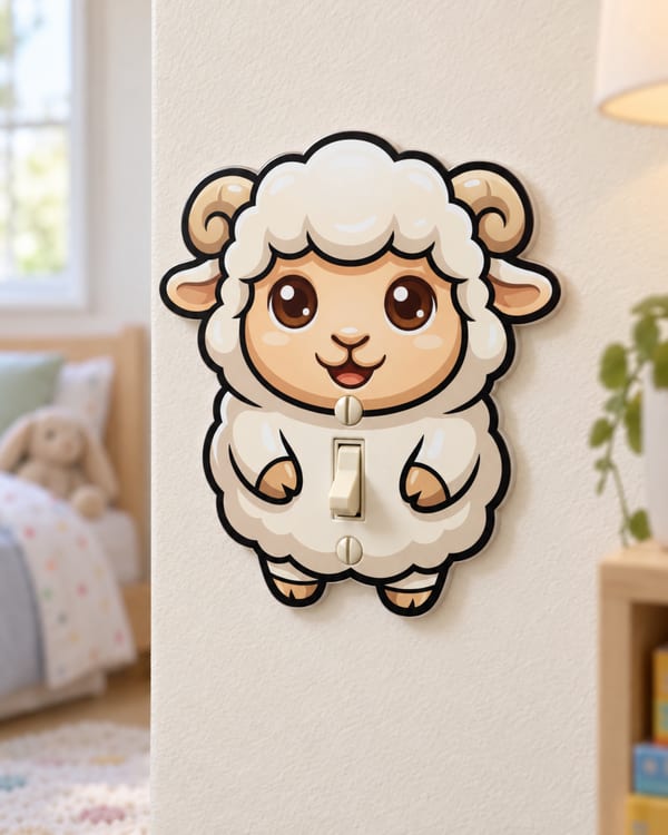Fluffy Sheep Light Switch Cover