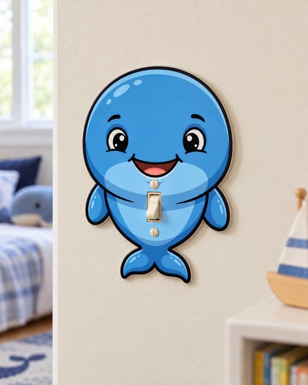 Blue Whale Light Switch Cover