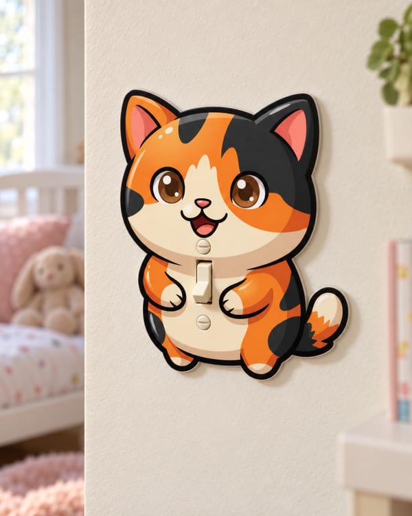 Calico Kitten Light Switch Cover