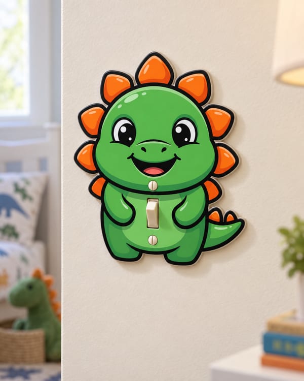 Orange Plate Stegosaurus Light Switch Cover