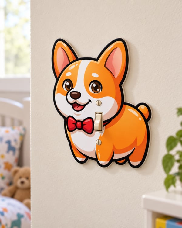 Bow Tie Corgi Light Switch Cover
