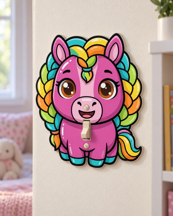 Braided Mane Horse Light Switch Cover