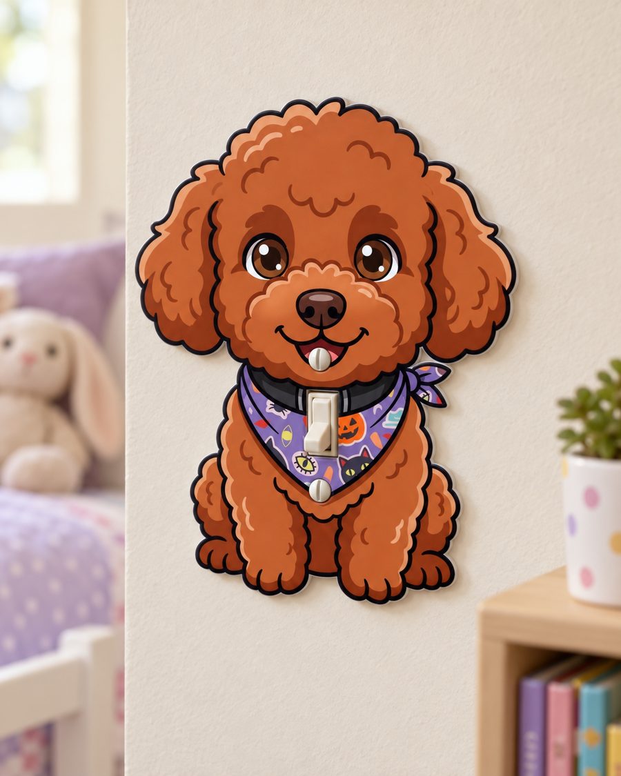 Link Light Switch Cover on a bedroom wall, mounted over a toggle switch