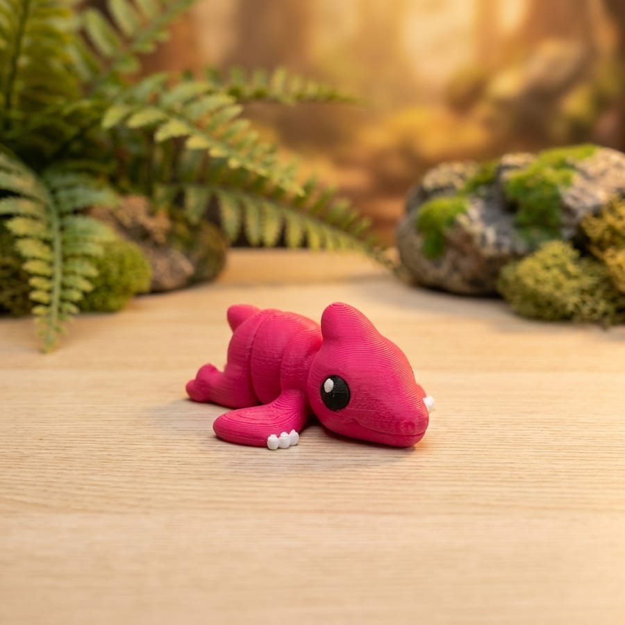 Pink Pteranodon Flexi Mini 3D Printed Articulated Fidget Toy Desk Collectible Flying Dinosaur