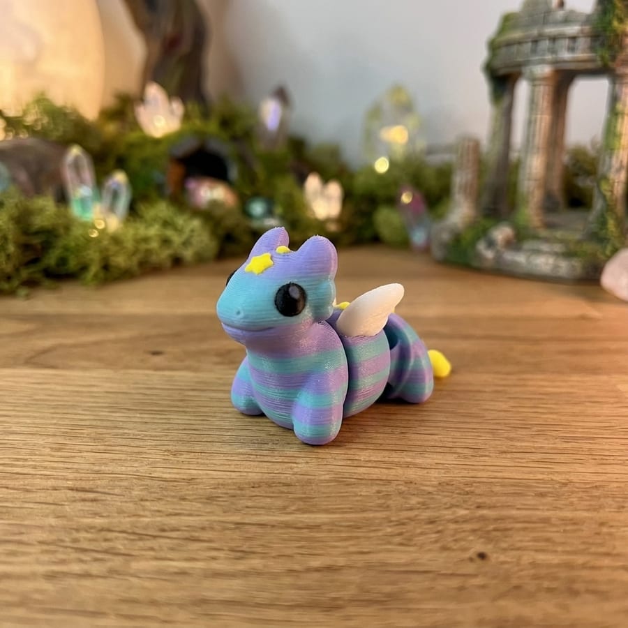 Celestial Dragon Flexi Mini 3D Printed Articulated Fidget Toy Collectible Desktop Stress Relief — photo 5