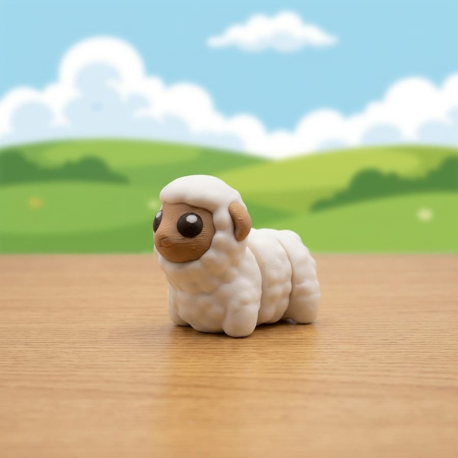 Sheep Flexi Mini 3D Printed Articulated Fidget Toy - Collectible Desk Toy Gift