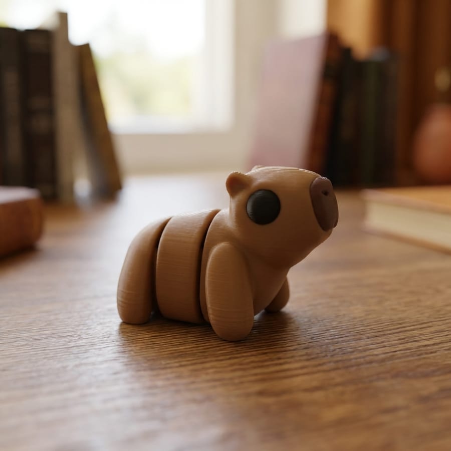 Capybara Flexi Mini 3D Printed Articulated Fidget Toy - Desk Collectible Gift
