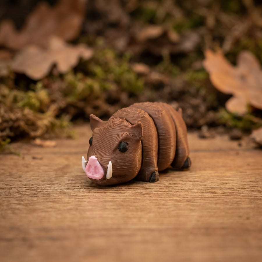 Warthog Flexi Mini 3D Printed Fidget Toy - Articulated Desk Toy Collectible Gift
