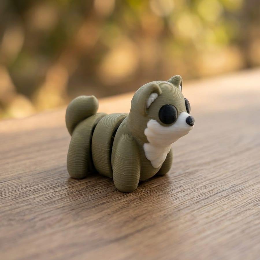 Wolf Flexi Mini 3D Printed Articulated Fidget Toy - Desk Toy Collectible Gift