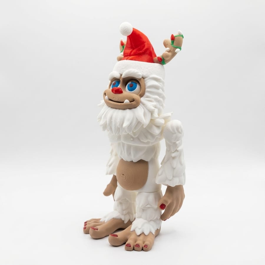 Flexi Christmas Big Foot Sasquatch Santa Hat & Antlers — photo 2