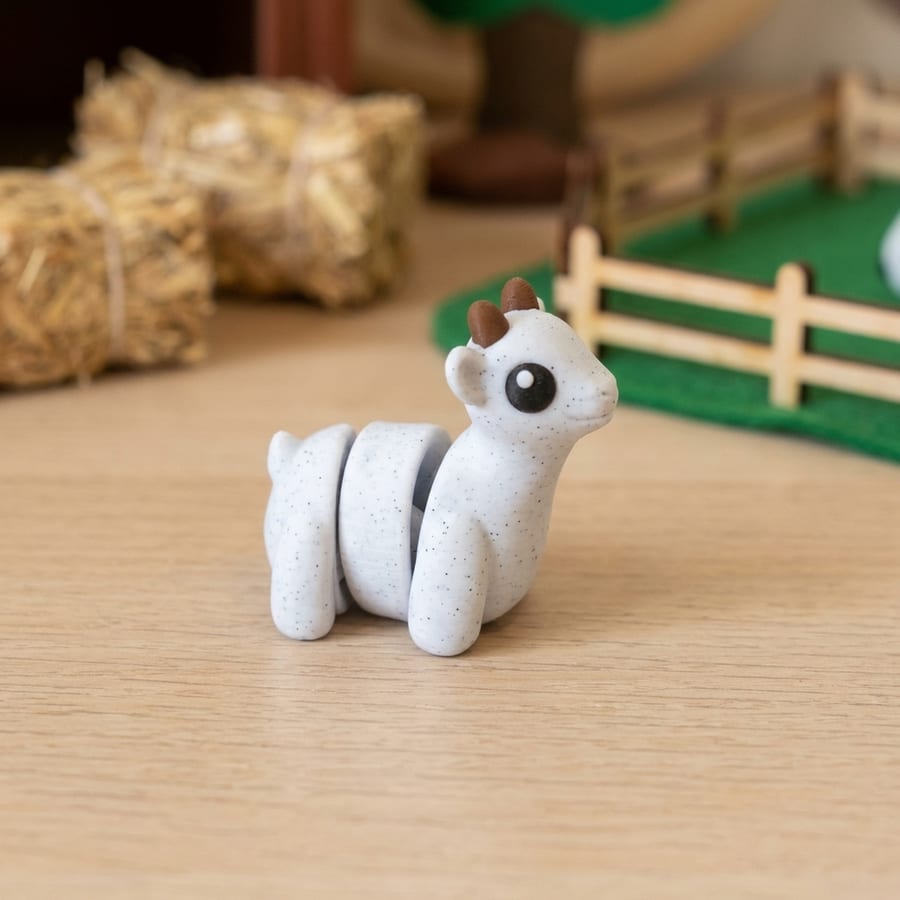 Goat Flexi Mini 3D Printed Articulated Fidget Toy - Desk Collectible Fun Desktop Animal Fidget