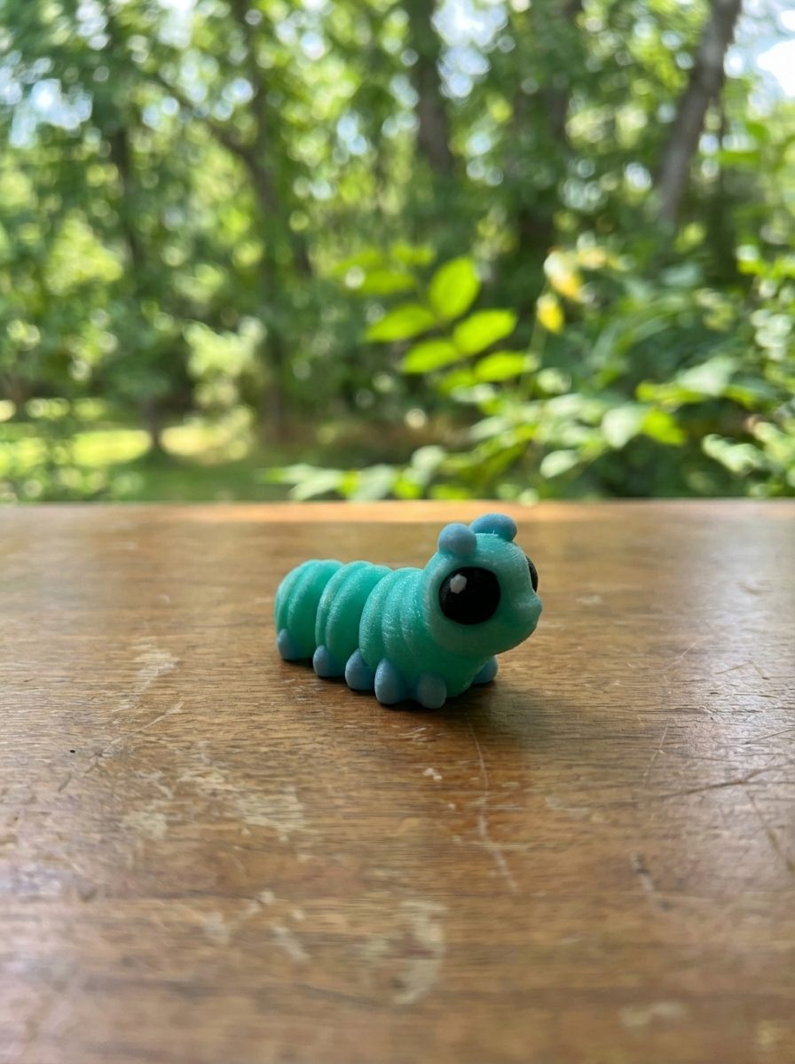 Caterpillar Flexi Mini 3D Printed Articulated Fidget Toy - Desk Collectible Stress Relief Gift