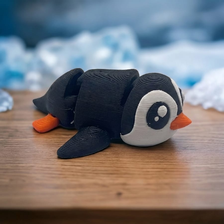 Penguin Flexi Mini 3D Printed Articulated Fidget Toy - Desk Toy Collectible Gift