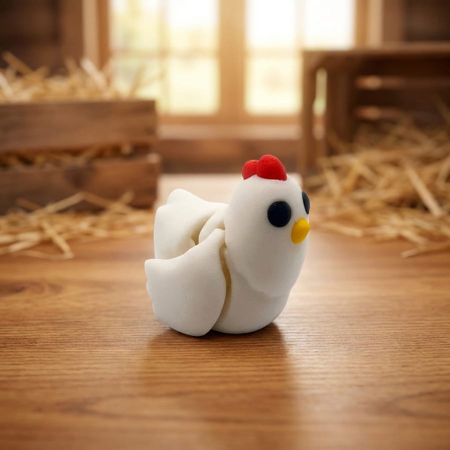Chicken Flexi Mini 3D Printed Articulated Fidget Toy - Desk Toy Collectible Gift