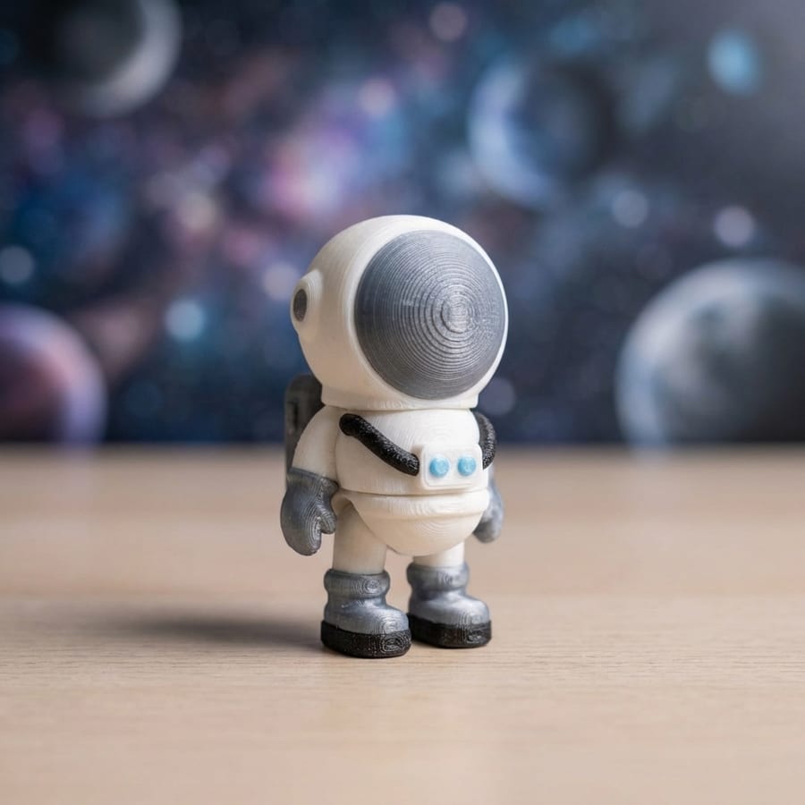 Astronaut Flexi Mini 3D Printed Fidget Toy - Articulated Space Explorer Collectible Desk Toy
